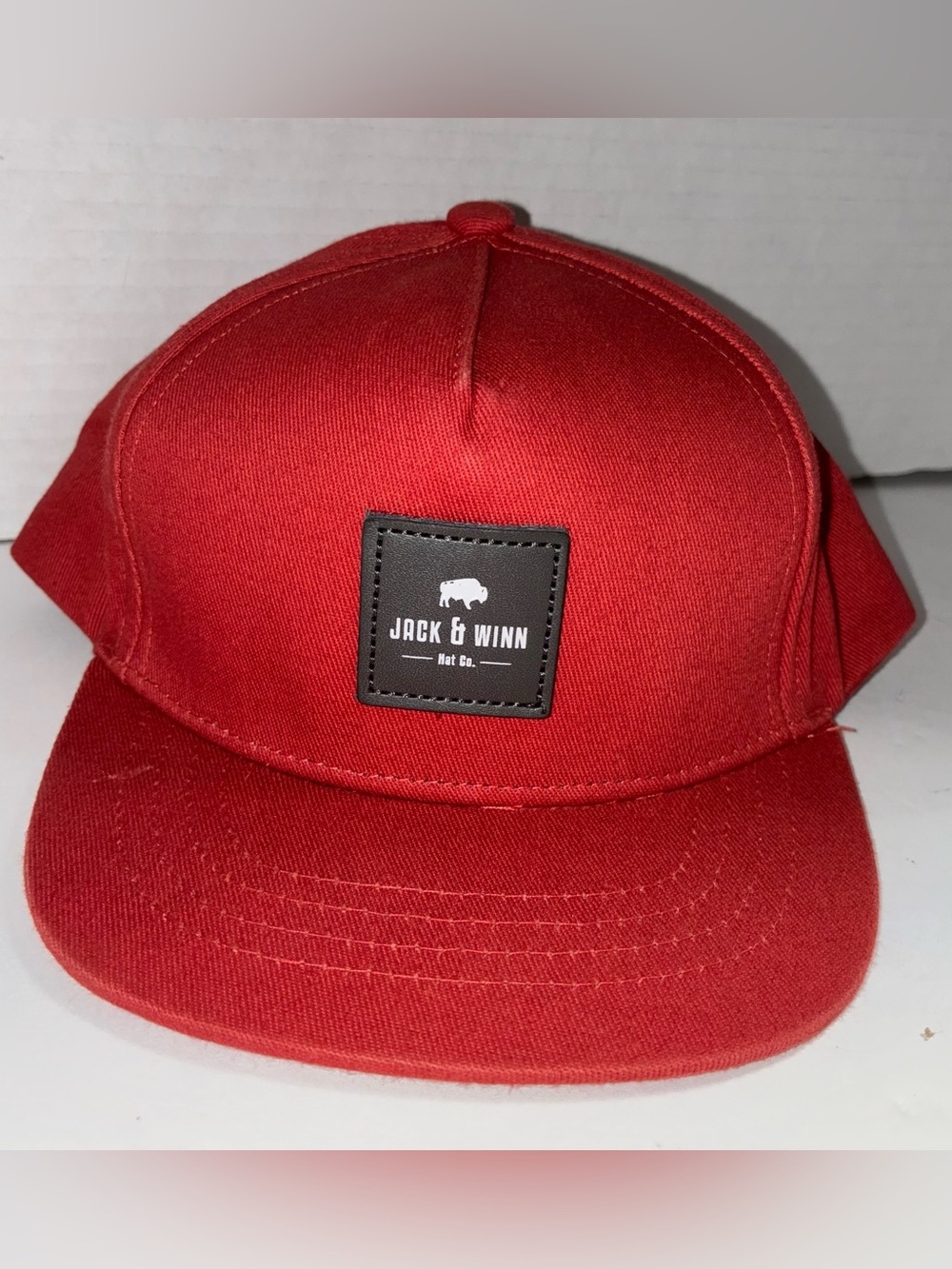 Kids Jack $ Win Red Snapback Hat Cap White Buffalo Logo